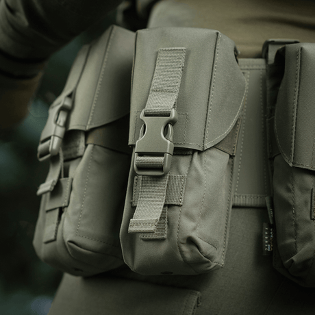 M-Tac Double Magazine Pouch with Fastex Closure in durable Cordura 500D for AR and AK magazine transport, ideal for military use
