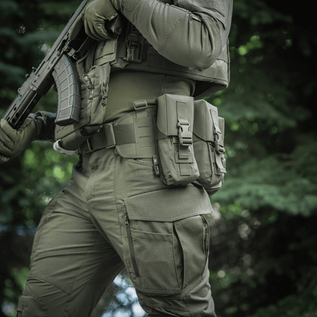 M-Tac Double Magazine Pouch with Fastex Closure for AR and AK magazines, ideal for military and outdoor use, rugged Cordura 500D material