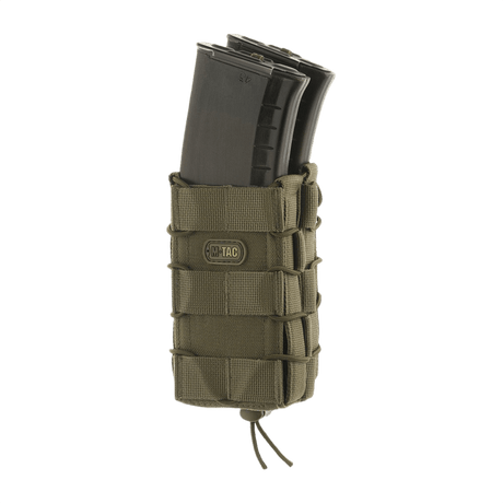 M-Tac open double mag pouch for AK with magazines, robust design for secure storage and easy access under extreme conditions