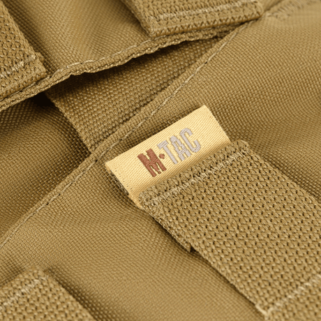 Close-up of M-Tac War Belt ARMOR made from Cordura 500D, with MIL-SPEC MOLLE webbing for tactical gear management.