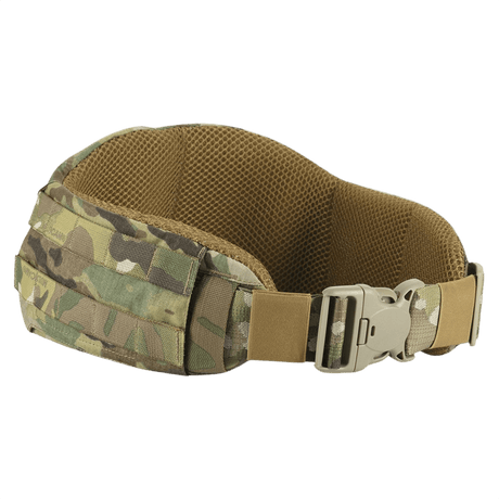 M-Tac War Belt ARMOR in camouflage with a secure closure and MOLLE webbing, ideal for tactical use and combat equipment.