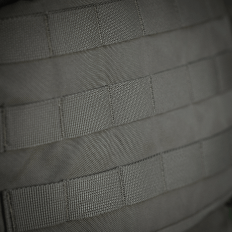 Detail of M-Tac War Belt ARMOR with MIL-SPEC MOLLE-webbing in Cordura 500D, for tactical gear and accessories.
