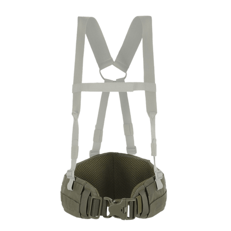 M-Tac War Belt ARMOR in olive green with adjustable straps and MOLLE webbing for tactical use and accessory storage.