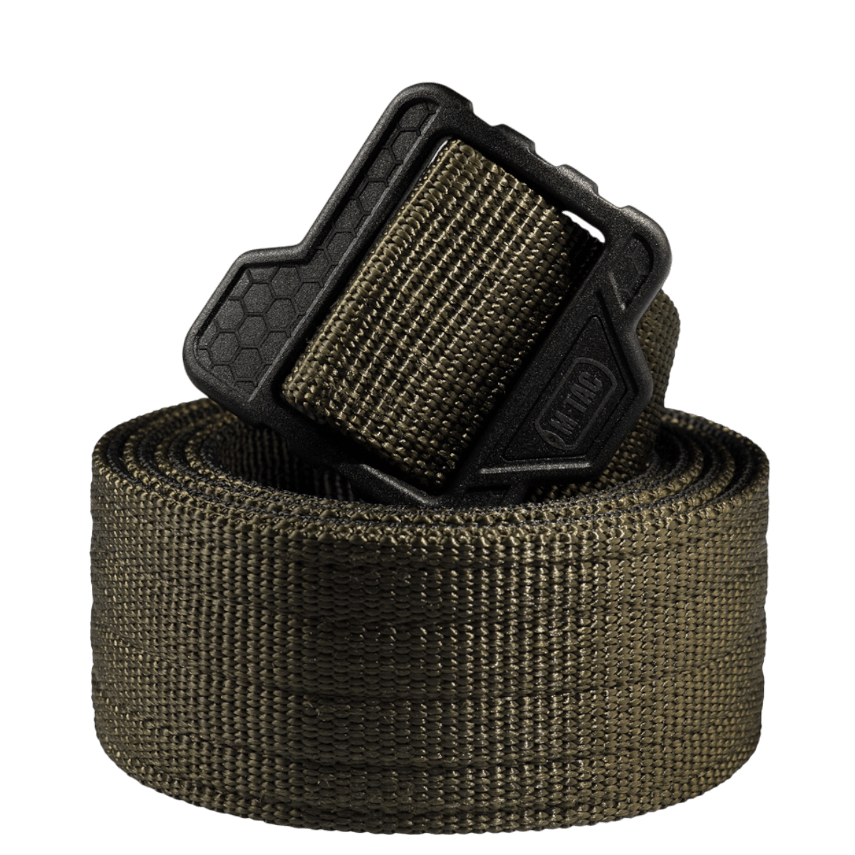 M-Tac Double Duty Taktisk Bælte Hex i sort, dobbeltsyet nylon, designet til taktisk brug og hverdag, med stærk metalklips.
