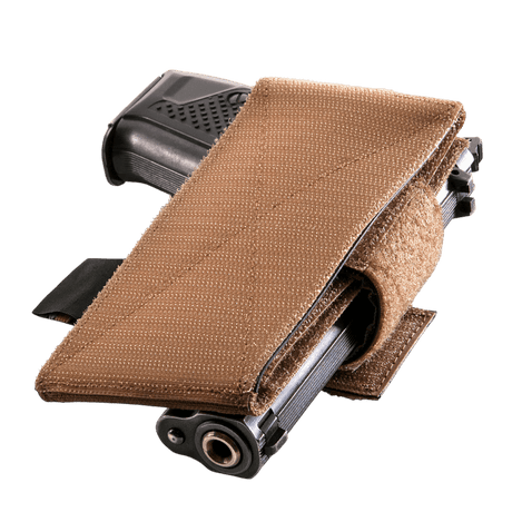 M-Tac CCW Holster – Modular Universal Holster in khaki with Velcro hook and loop, designed for discreet carry, gallery position 1.