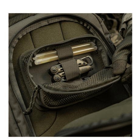 M-Tac Hook & Loop Utility Panel with modular design, zip pocket and elastic strap for internal organization, gallery position 1, olive green.