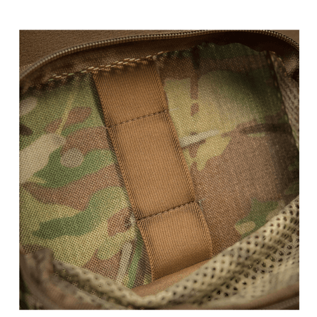 M-Tac Hook & Loop Utility Panel with modular zip pocket and mesh, designed for internal organization in a bag, gallery position 1, camouflage.