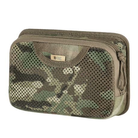 M-Tac Hook & Loop Utility Panel with modular design and mesh zip pocket for internal organization, gallery position 1 in camouflage print.