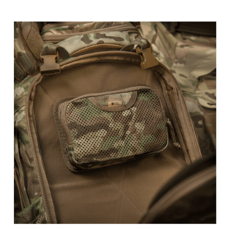 M-Tac Hook & Loop Utility Panel with modular design and mesh zip pocket for internal organization, gallery position 1 in camouflage.
