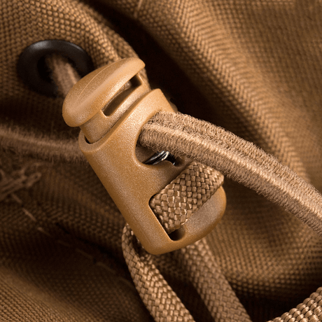 Close-up of M-Tac Mag Drop Pouch Elite closure with cord lock and MOLLE attachment