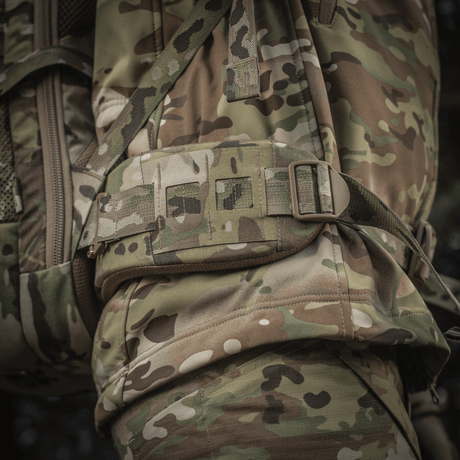 M-Tac Rygsæk Large Gen.III Elite i camouflagemønster med robust Cordura 500D, ideel til taktisk brug og udstyrstransport.