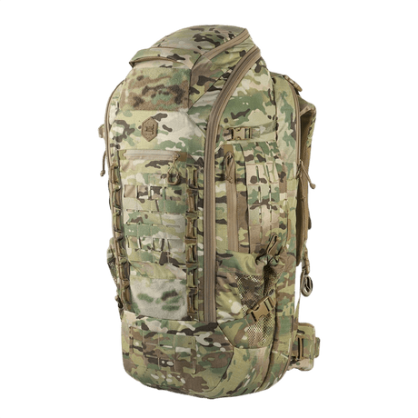 M-Tac Backpack Large Gen.IV Elite in camouflage pattern for outdoor adventures and carrying gear and weapons, made from durable Cordura material.