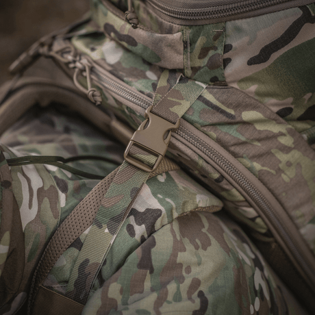 Close-up of M-Tac Large Gen.IV Elite with camouflage pattern and robust straps in Cordura material.