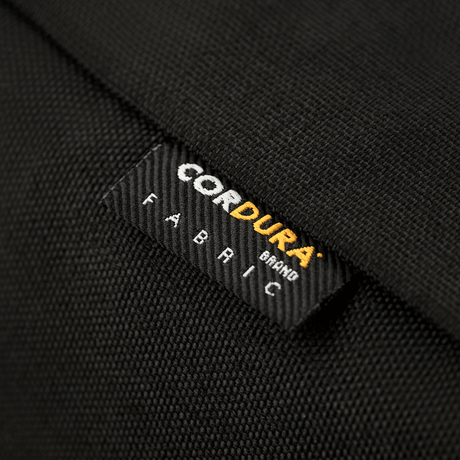 Close-up of the Cordura fabric label on M-Tac Magnet XL Bag Elite shoulder bag.