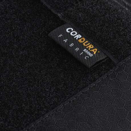 Close-up of Cordura fabric label on M-Tac Tactical Weapon Case Backpack 125 cm Elite Hex GEN.II