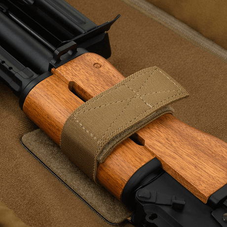 Close-up of weapon strap in M-Tac Gun Backpack Case 125 cm Gen.II Elite made from robust material for secure transport