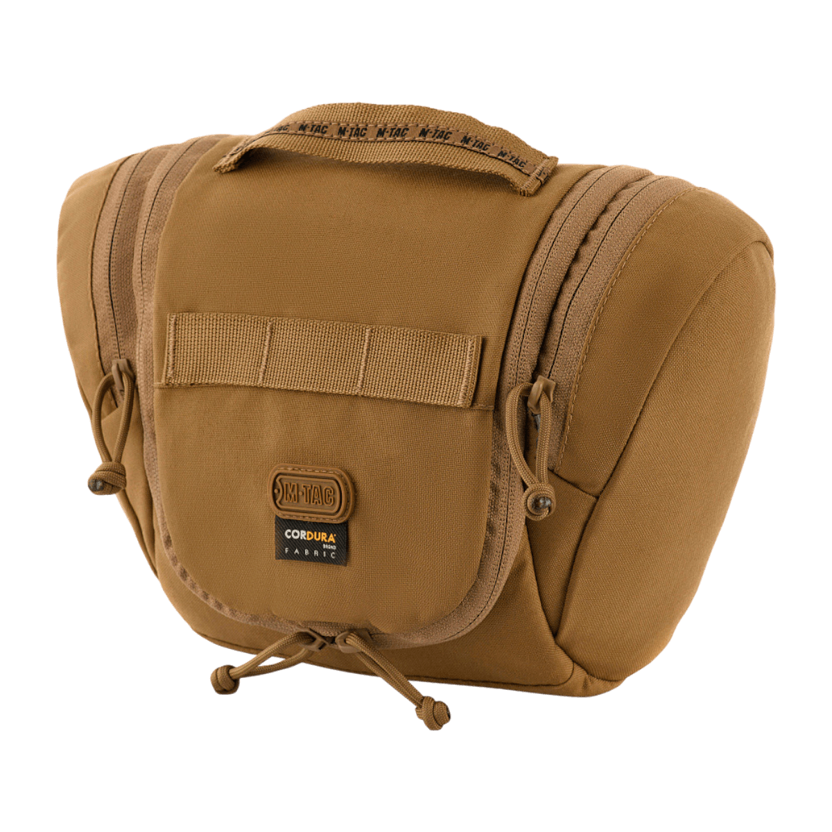 M-Tac Toilettaske Elite Gen.II i beige med flere rum til hygiejneartikler og småting, praktisk og kompakt for rejser og opbevaring.