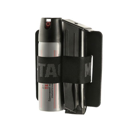 M-Tac Double Mag Pouch Hook Backed Magazine with spray can and magazine, adjustable Velcro fastening for bags and backpacks