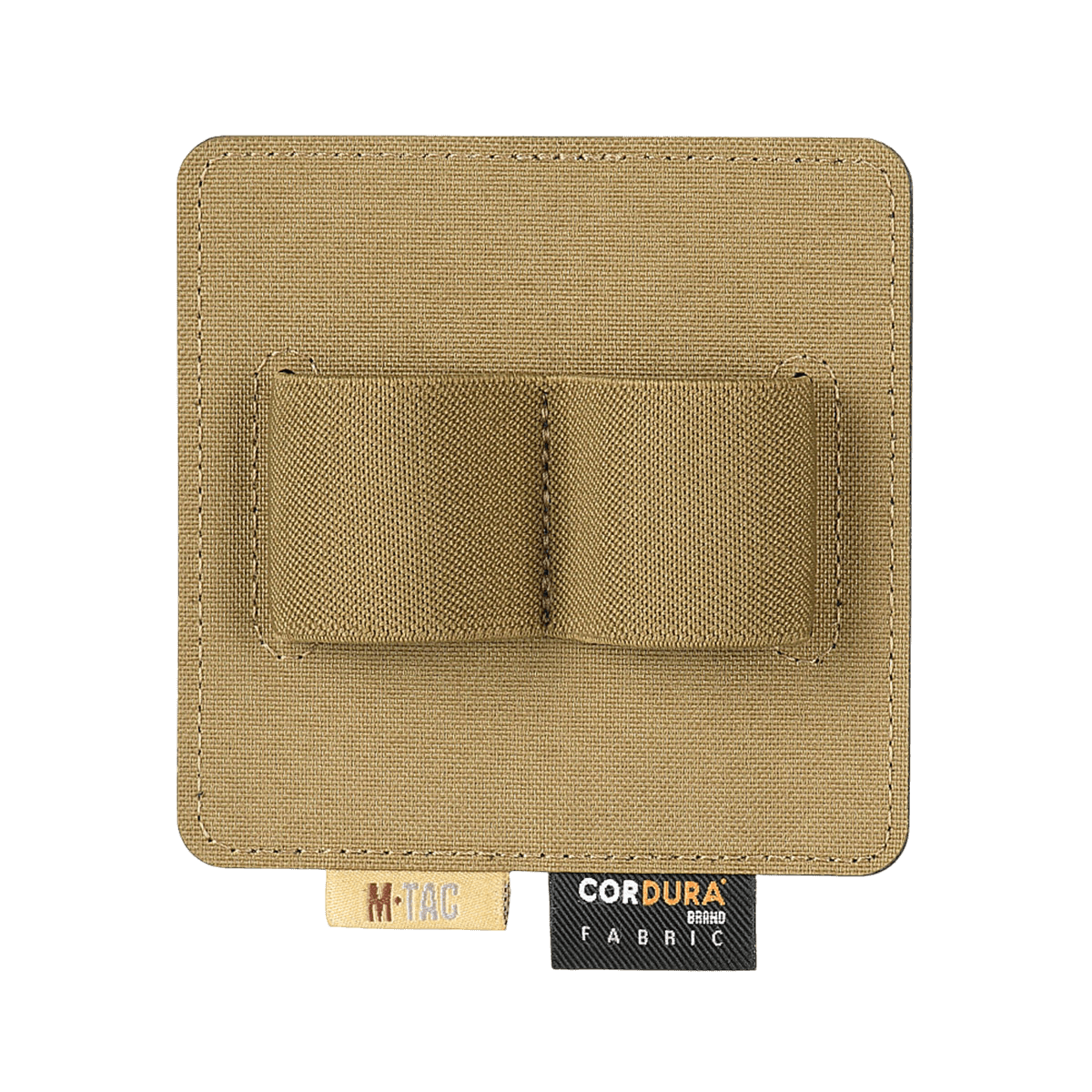 M-Tac Double Mag Pouch Hook Backed Magazine i beige Cordura-stof med Velcro-fastgørelse, ideel til opbevaring af to magasiner eller lignende genstande.