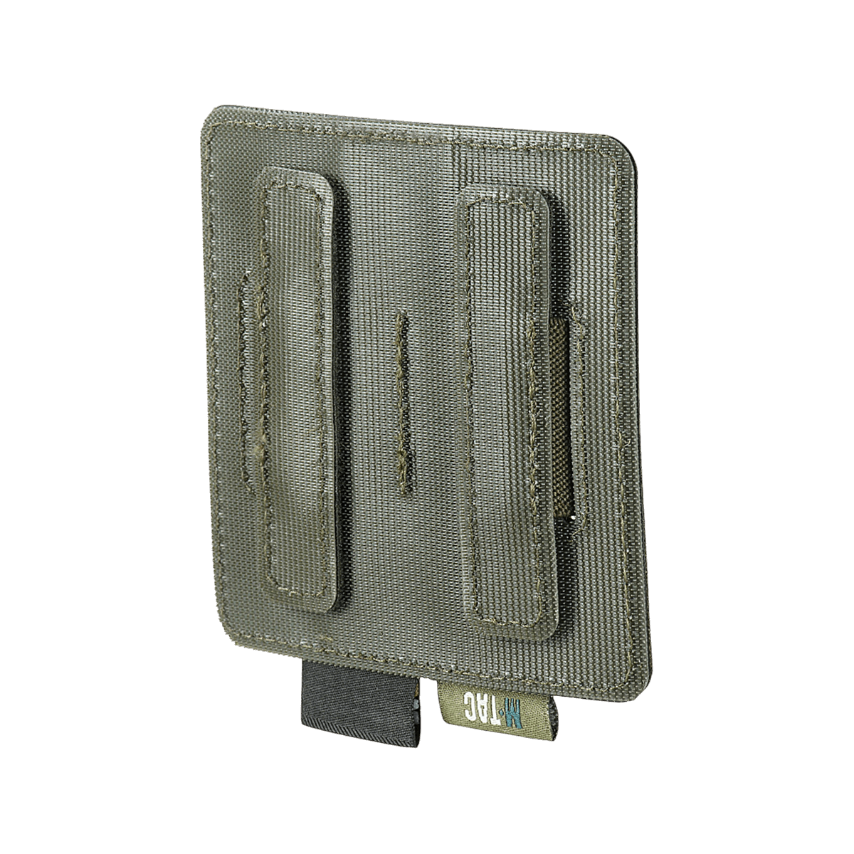 M-Tac Double Mag Pouch Hook Backed Magazine i khaki med Velcro på taskeflade, designet til to pistolmagasiner.
