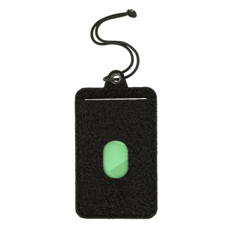 M-Tac Badge Holder – ID card and patch holder with Velcro and plastic base, including paracord for hanging, front view with ID card pocket.