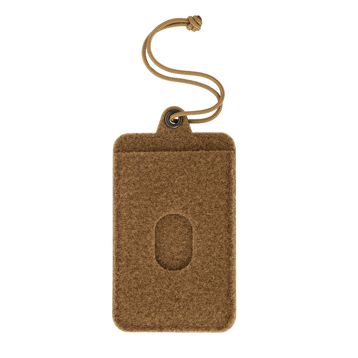 M-Tac Badge Holder – ID-kort og patch, taktisk ID-kortholder i beige med blødt Velcro til patcher og metaløjer til ophæng.