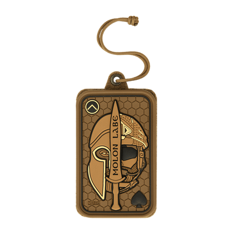 M-Tac Badge Holder – ID card and patch holder with tactical design, beige color with built-in paracord for hanging, for ID and keycards.