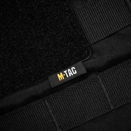 M-Tac MOLLE patch panel 80x85 mm with hook & loop surface, plastic base for stability and MOLLE attachment.