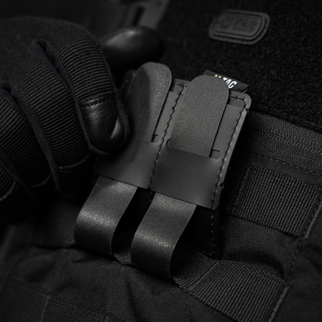 M-Tac MOLLE patch panel 80x85 mm secured to MOLLE system with hook & loop surface, ideal for patches and ID.