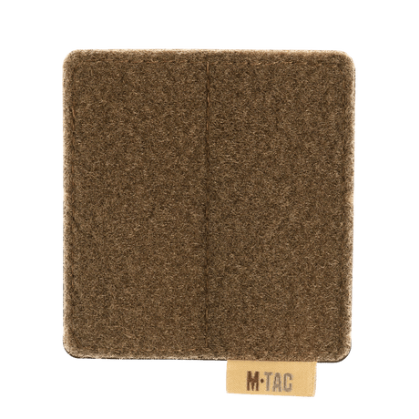 M-Tac MOLLE patch panel 80x85 mm with hook & loop surface and plastic base, suited for MOLLE systems.