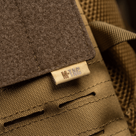 M-Tac MOLLE patch panel 80x85 mm with hook & loop surface and MOLLE attachment.