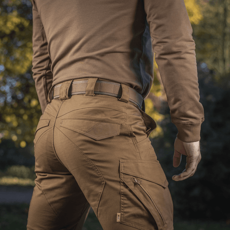 M-Tac Cobra Buckle Tactical Belt Laser Cut in use outdoors.