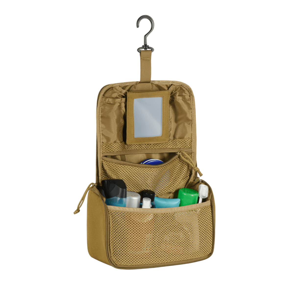 M-Tac Toilettaske - kompakt og vandafvisende taske til hygiejneartikler, lavet af 600D polyester med PVC-belægning. Perfekt til rejser.
