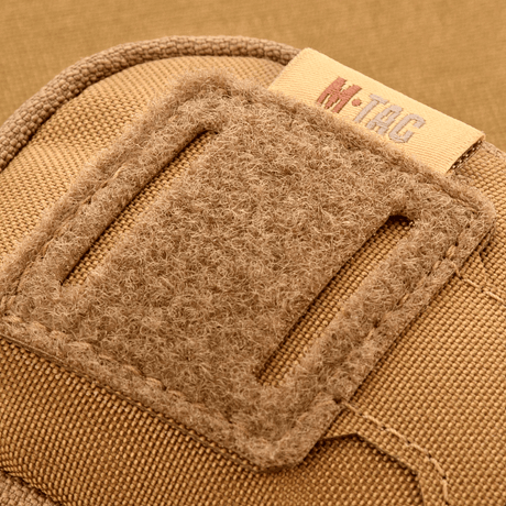 Close-up of M-Tac PC Utility Pouch Elite in Cordura, showing Velcro panel and stitching detail, ideal for tactical use