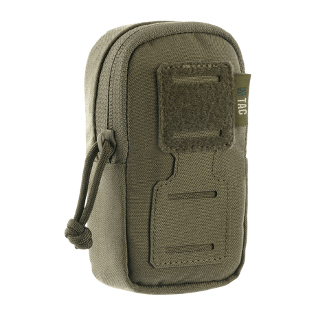 M-Tac PC Utility Pouch Elite in olive Cordura with MOLLE interface and Velcro panel for patches, 13x6x3 cm, bottom drain for tactical use