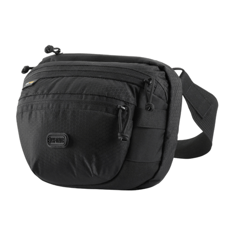 M-Tac Sphaera Hex Hardsling Bag – compact black shoulder bag with modular system and hidden compartment, made of Cordura/Hex polyester.