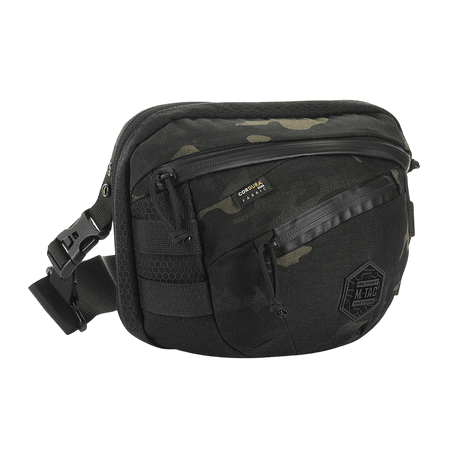 M-Tac Sphaera Hex Hardsling Bag Gen.II Elite in black with adjustable shoulder strap and zippered compartment, made of Cordura / Hex polyester.