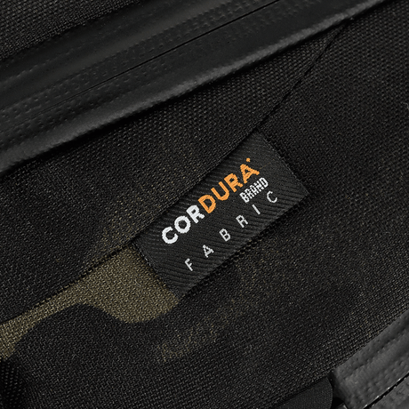 Label on an M-Tac Sphaera Hex Hardsling Bag Gen.II Elite made of Cordura fabric.