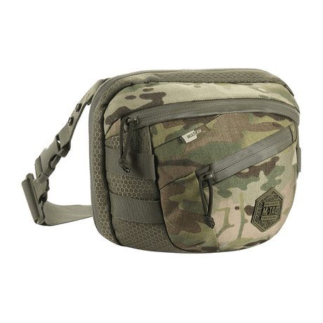 M-Tac Sphaera Hex Hardsling Bag Gen.II Elite in camouflage with adjustable strap and two zip pockets. Compact and functional design.