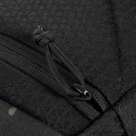 Close-up of zipper detail on M-Tac Satellite Magnet Bag Elite Hex in Cordura material.