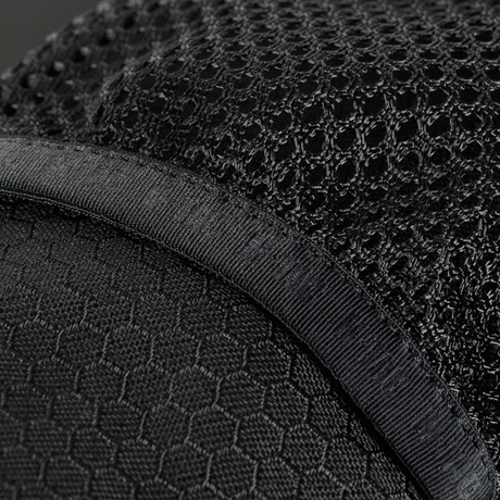 Close-up of M-Tac Satellite Magnet Bag Elite Hex with black Cordura and Hex polyester fabric texture. Magnetic closure not visible.