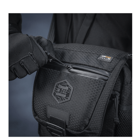 M-Tac Satellite Magnet Bag Gen. II Elite Hex in black Cordura Hex material with NIJ certification, shown in gallery position 1.