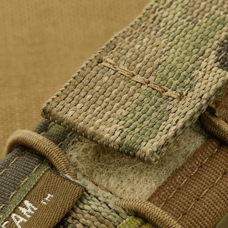 M-Tac Pistol Mag Pouch Gen.3 made of Cordura 500D with MOLLE system, shows camouflage pattern detail.
