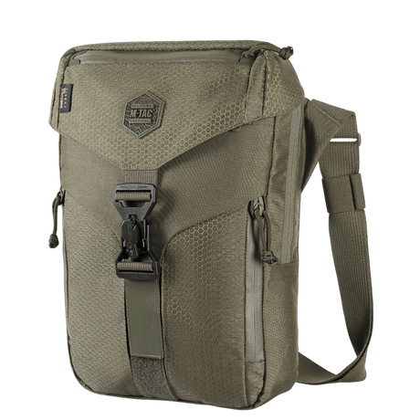 M-Tac Magnet XL Bag Elite Hex with shoulder strap and FidLock locking system in green, suitable for a universal holster.