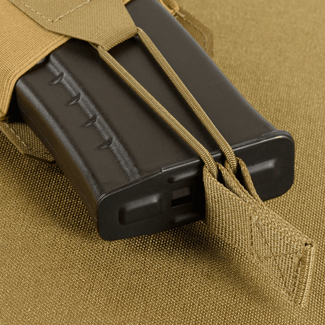 M‑Tac Elastisk Single Magazine Pouch Elite with AK/AR magazine, durable Cordura 500D, secure elastic retention and MOLLE mounting