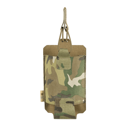 M‑Tac Elastisk Single Magazine Pouch Elite in camo with MOLLE mounting and elastic strap for AK/AR magazine, front view