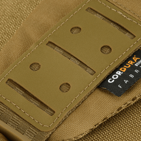 M-Tac Cross Bag Elite Hex in Cordura 500 material, shoulder strap detail with MIL-SPEC fittings, suitable for everyday and tactical use.