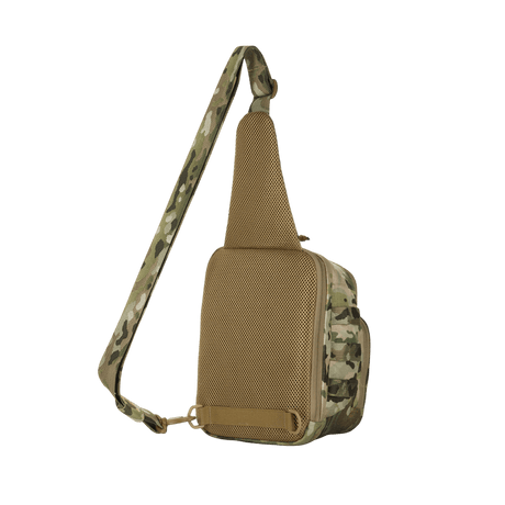 M-Tac Cross Bag Elite Hex in camouflage design, side view, with adjustable shoulder strap, made of Cordura 500, ideal for daily use.