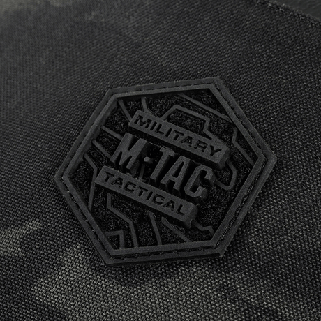 M-Tac Cross Bag Elite Hex logo on Cordura 500 material, ideal for daily use and tactical gear, black hexagon badge.