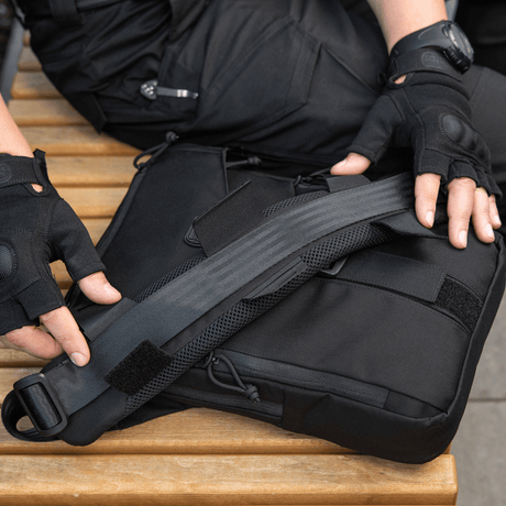 M‑Tac Shoulder Strap Pad 50 mm Elite mounted on a bag for comfort and weight distribution.